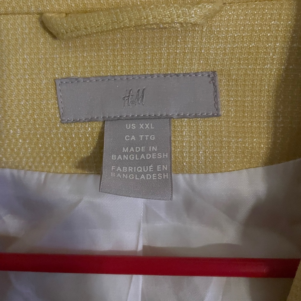 H&M Lemon Yellow Textured Blazer